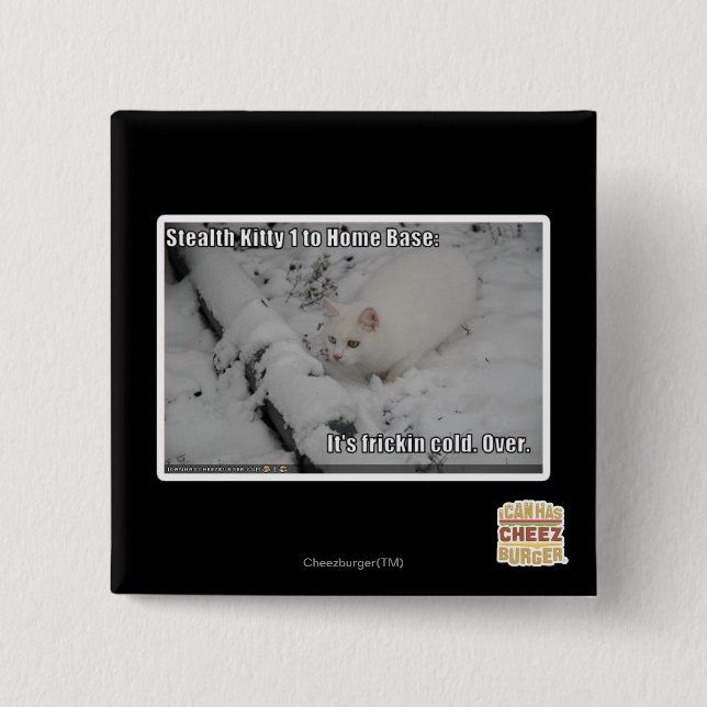 Badge Carré 5 Cm Discrétion Kitty 1 (Devant)