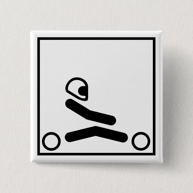 Badge Carré 5 Cm Disparaissent le chiffre de kart (Devant)