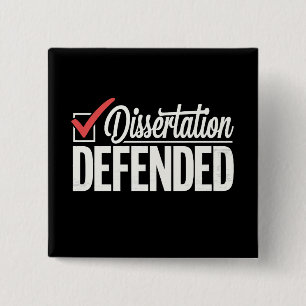 Badge Carré 5 Cm Dissertation Défendu Doctorat Diplômé