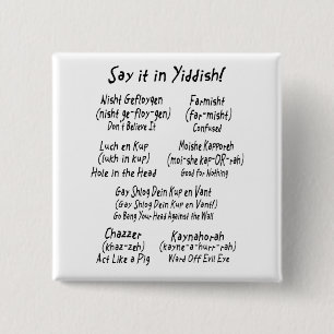 Badge Carré 5 Cm Dites-le dans Yiddish