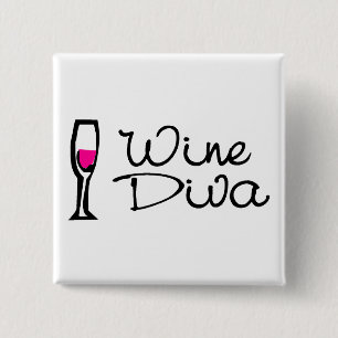 Badge Carré 5 Cm Diva de vin