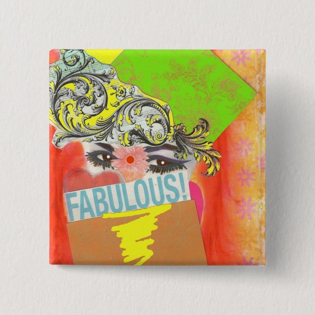 Badge Carré 5 Cm Diva du Moyen-Orient (Devant)