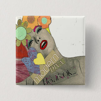 Badge Carré 5 Cm Diva moderne vintage