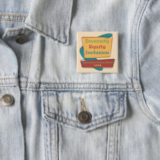 Badge Carré 5 Cm Diversité Équité Inclusion; Valeurs Américaines 19