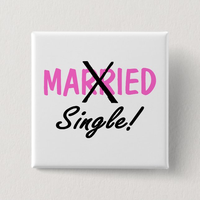 Badge Carré 5 Cm Divorcé unique (rose) (Devant)