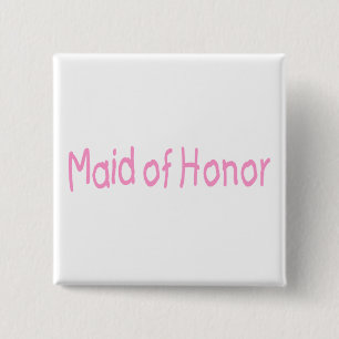Badge Carré 5 Cm Domestique d'honneur (rose)