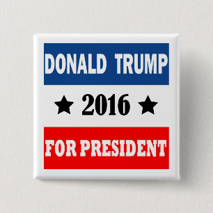 Badge Carré 5 Cm Donald Trump pour le président 2016