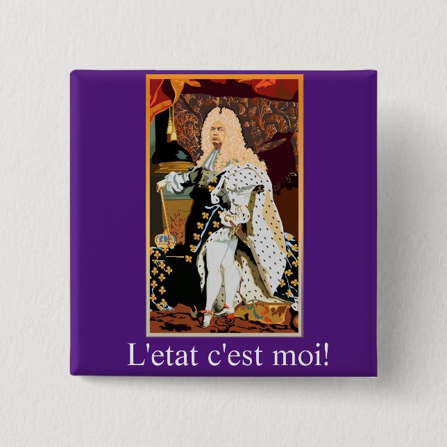 Badge Carré 5 Cm Donald Trump Sun KIng (Devant)