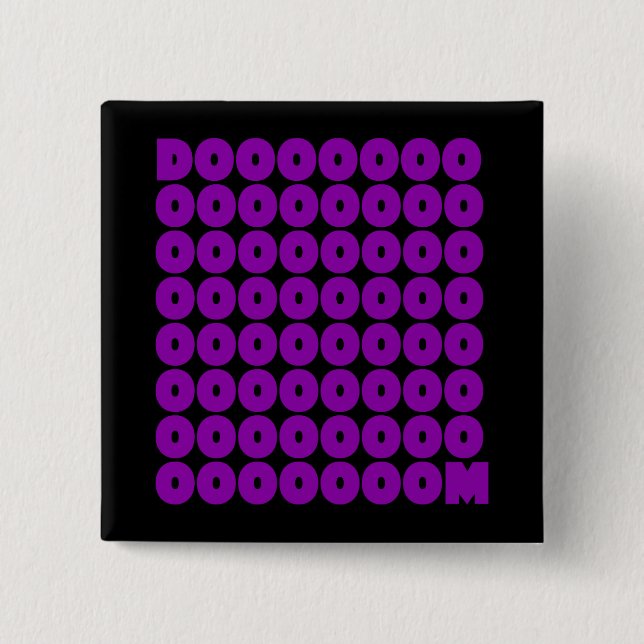 Badge Carré 5 Cm Doom en violet (Devant)