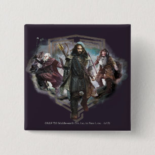 Badge Carré 5 Cm Dori, Kili et Bifur