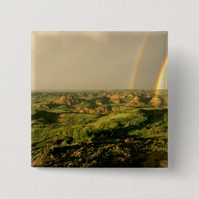Badge Carré 5 Cm Double arc-en-ciel sur Painted Canyon à Theodore (Devant)