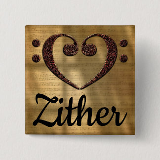Badge Carré 5 Cm Double basse Clef Heart Zththththththare