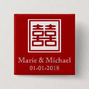 Badge Carré 5 Cm Double bonheur • Carré