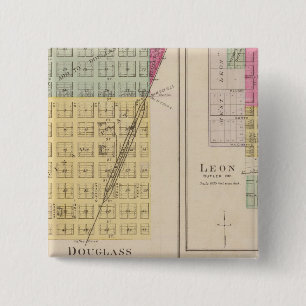 Badge Carré 5 Cm Douglas, Leon, Wingate et Latham, Kansas