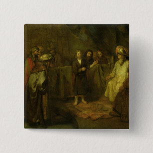 Badge Carré 5 Cm Douze ans Jésus devant