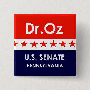 Badge Carré 5 Cm Dr Oz Sénat américain Pennsylvanie