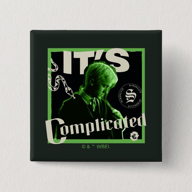 Badge Carré 5 Cm Draco Malfoy - "C'est compliqué" (Devant)