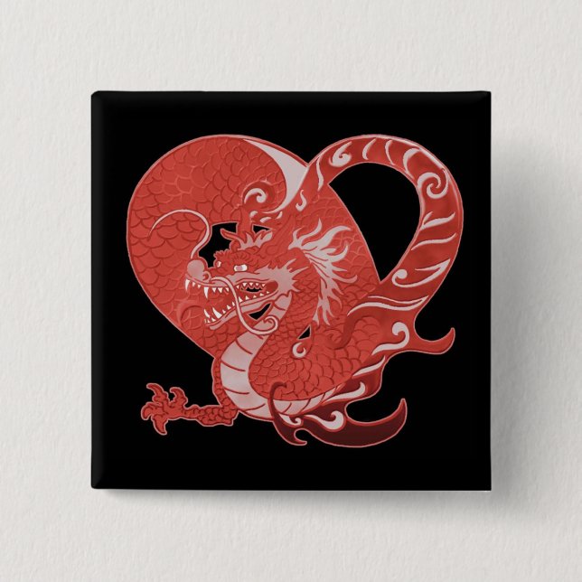 Badge Carré 5 Cm Dragon Heart (Devant)