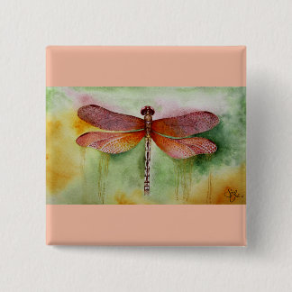 Badge Carré 5 Cm Dragonfly
