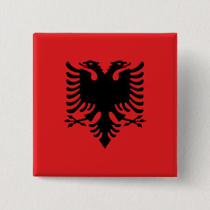 Badge Carré 5 Cm Drapeau Albanie