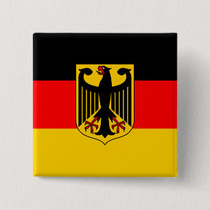 Badge Carré 5 Cm Drapeau Allemagne
