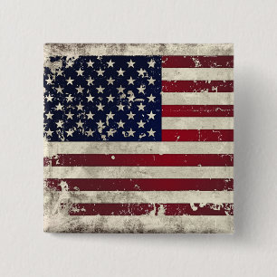 Badge Carré 5 Cm Drapeau américain