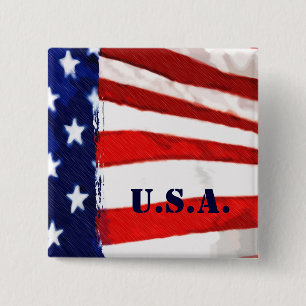 Badge Carré 5 Cm Drapeau américain
