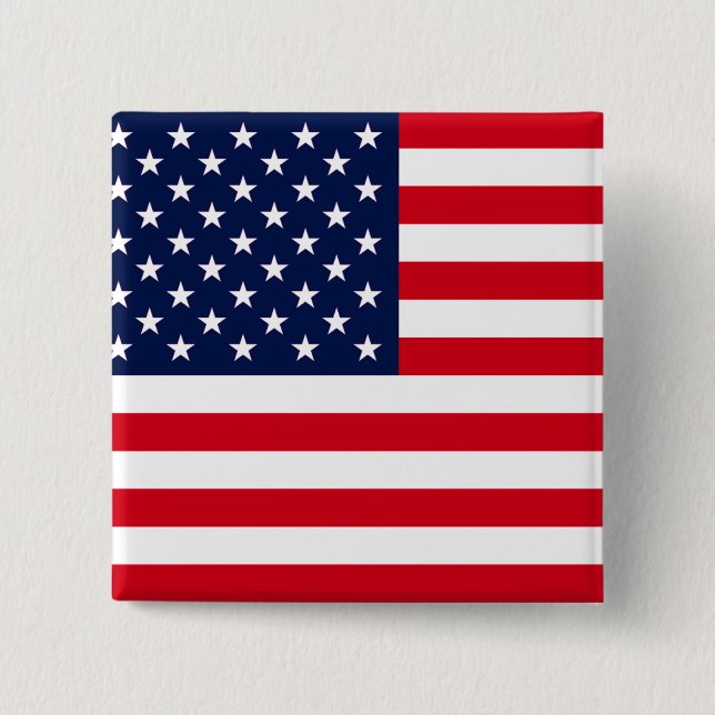 Badge Carré 5 Cm Drapeau américain (Devant)
