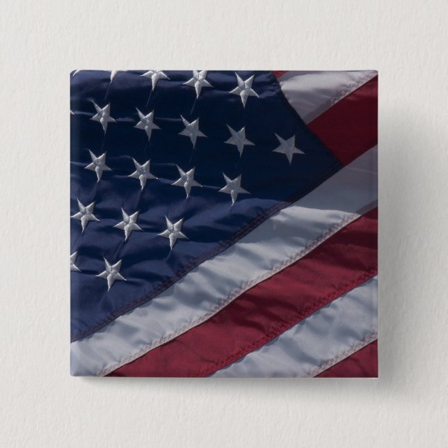 Badge Carré 5 Cm Drapeau américain (Devant)