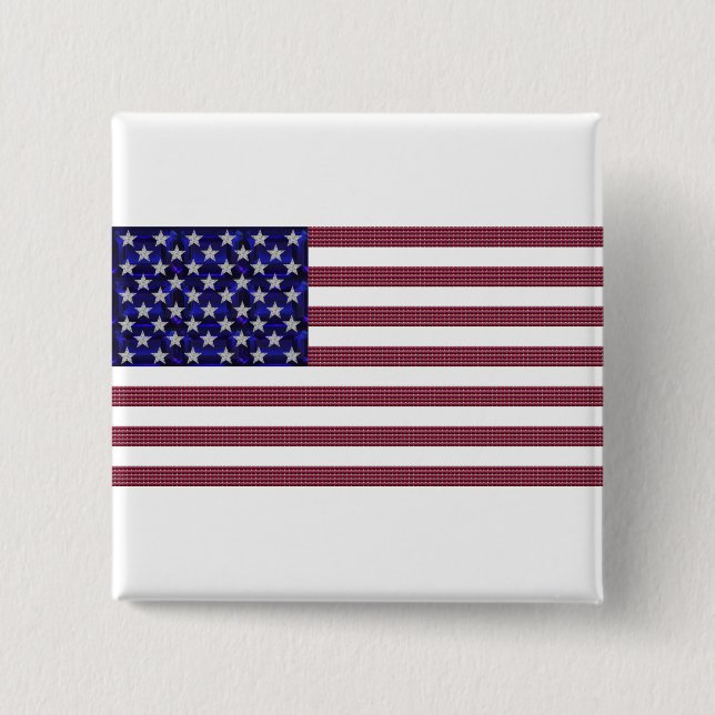 Badge Carré 5 Cm Drapeau américain (Devant)