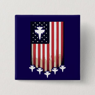 Badge Carré 5 Cm Drapeau Américain 4 juillet-65079