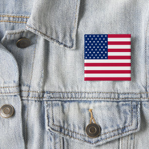 Badge Carré 5 Cm Drapeau américain 4 juillet élection patriotique