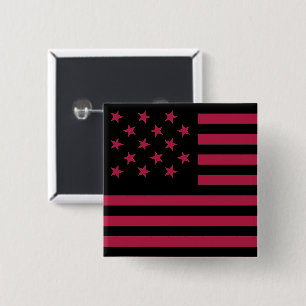 Badge Carré 5 Cm Drapeau américain Black Star-Spangled Banner