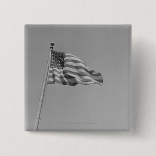 Badge Carré 5 Cm Drapeau américain sur le mât