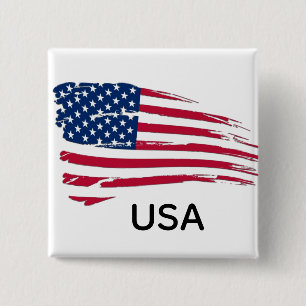 Badge Carré 5 Cm Drapeau américain tatoué