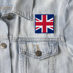 Badge Carré 5 Cm Drapeau anglais patriotique