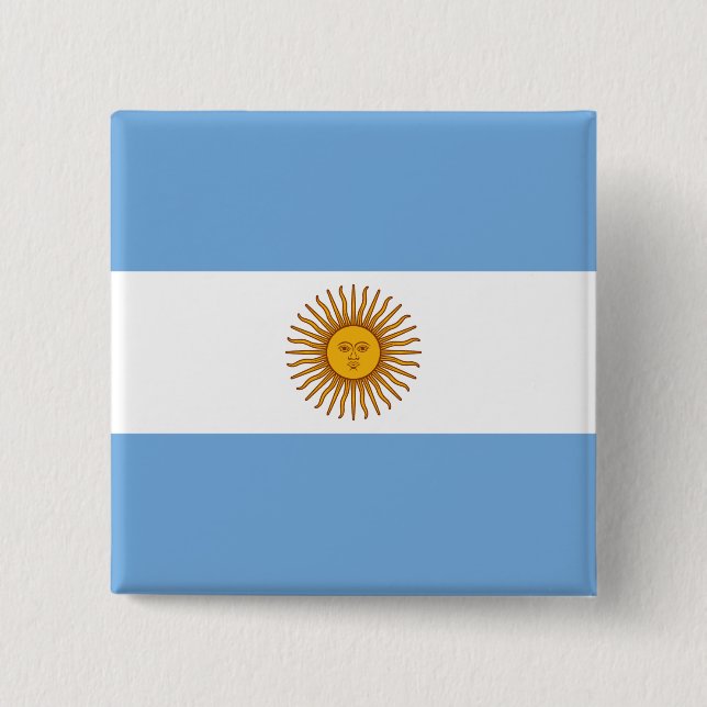 Badge Carré 5 Cm Drapeau argentin (Devant)