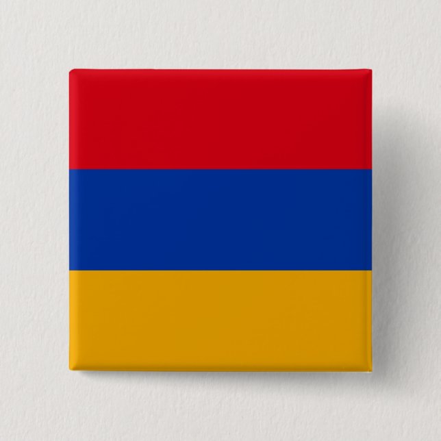 Badge Carré 5 Cm Drapeau arménien (Devant)