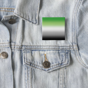 Badge Carré 5 Cm Drapeau aromantique à dégradé – Fierté aromantique