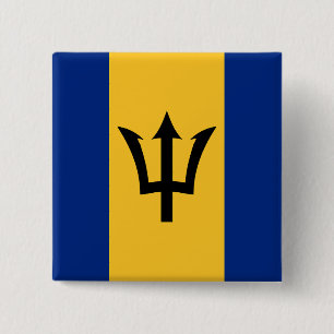 Badge Carré 5 Cm Drapeau Barbade