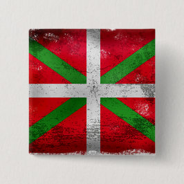 Badge Carré 5 Cm Drapeau Basque affligé de style : Ikurriña,