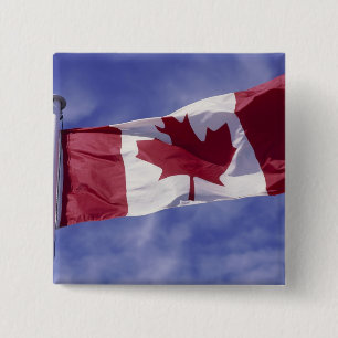 Badge Carré 5 Cm Drapeau canadien