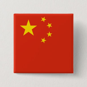 Badge Carré 5 Cm Drapeau chinois