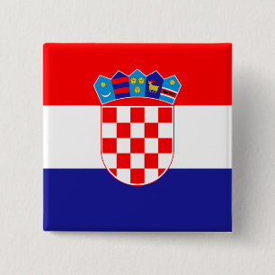 Badge Carré 5 Cm Drapeau croate