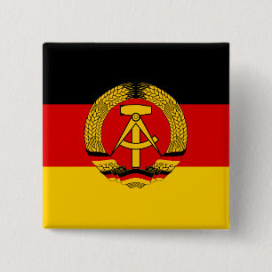 Badge Carré 5 Cm Drapeau d'Allemagne de l'Est