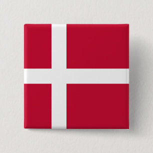Badge Carré 5 Cm Drapeau Danemark