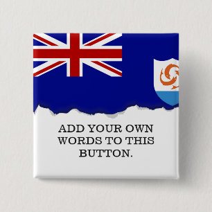 Badge Carré 5 Cm Drapeau d'Anguila
