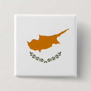Badge Carré 5 Cm Drapeau de Chypre