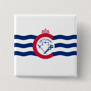 Badge Carré 5 Cm Drapeau de Cincinnati (Ohio)