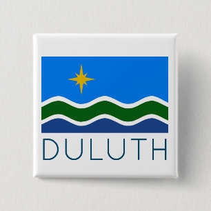 Badge Carré 5 Cm Drapeau de Duluth, MN